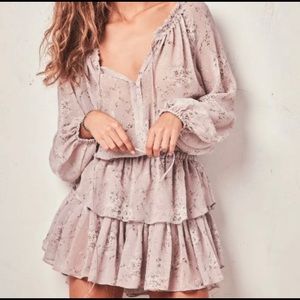 LoveShackFancy Popover Dress in Woodrose